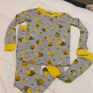 Little Sleepies Bee Print Pajamas - Yellow and Gray